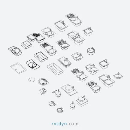 30+ Free Revit Families – Basins and Sinks Collection | rvtdyn.com