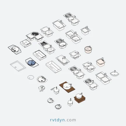 30+ Free Revit Families – Basins and Sinks Collection | rvtdyn.com