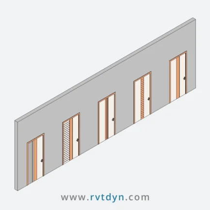 Single Swing Door Revit Family (3VP)