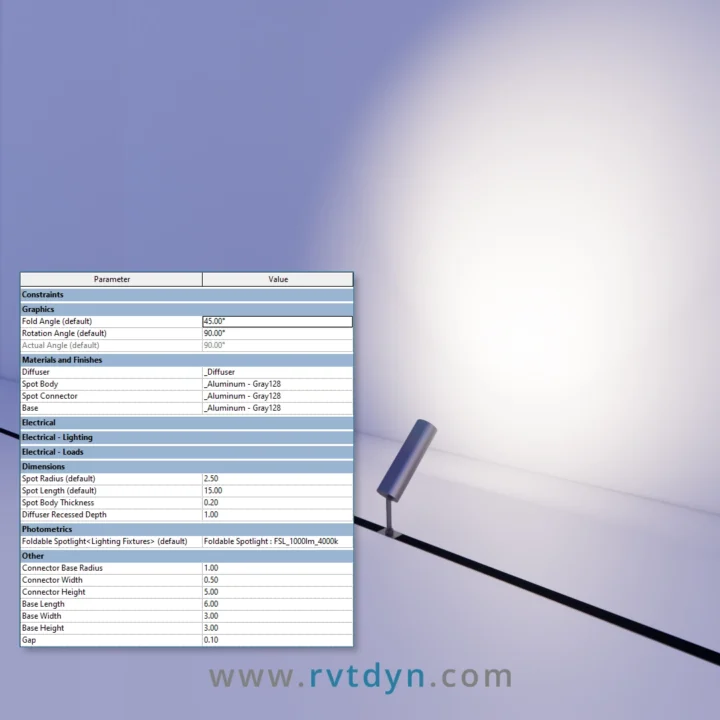 Magnetic Track Lighting – Parametric Revit Family Collection