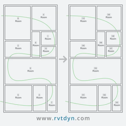 Renumbering selected rooms based on their intersections with a spline