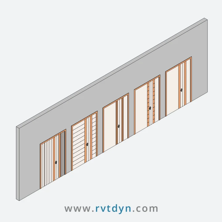 Double Swing Revit Door Family (3VP)
