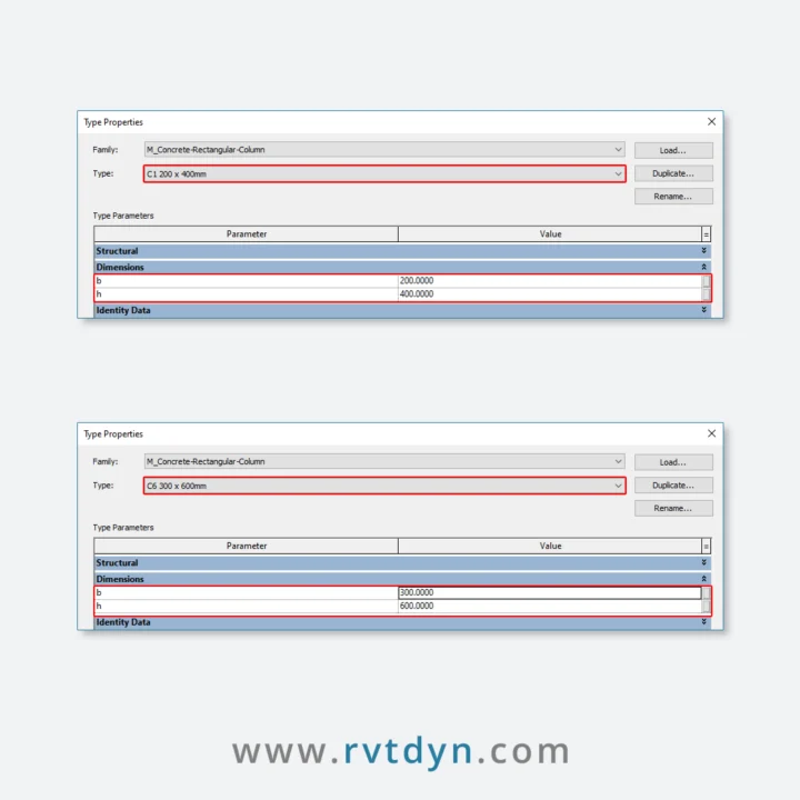Revit Dynamo Script – Create Rectangular Concrete Column Types from Excel