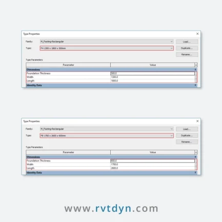 Create 10+ rectangular footing from Excel
