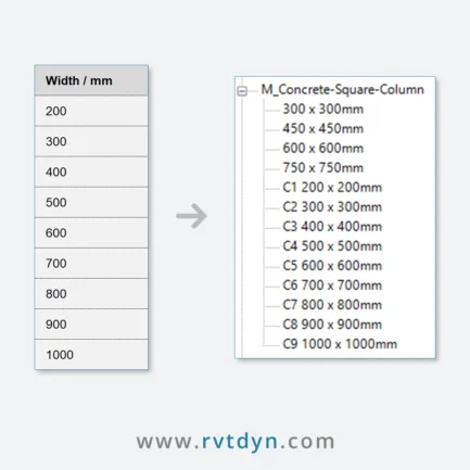 Create Square or Round Concrete Column Types